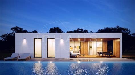 Casa modular de hormigón modelo Chipiona 3D 1P 2.118 - inHAUS