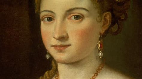 La Bella Titian Portrait Replica Renaissance Earrings Sapphire And Sage