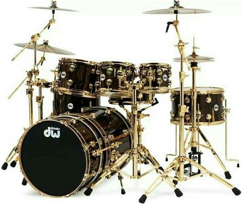 Set Drum Dw Black And Gold 👌 Dw Drums Drums Percussion Instruments