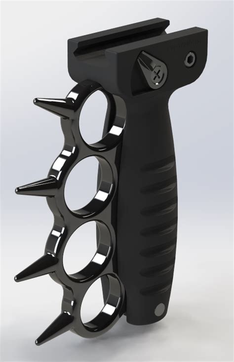 Ar 15 Accessories Ar 15 Foregrip With Spiked Brass Knuckles Black