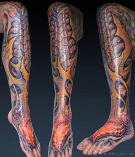 70 Adorable Biomechanical Tattoos On Leg