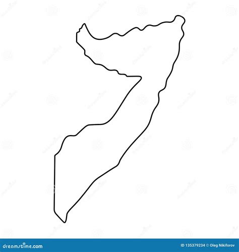 Map Of Somalia Black Thick Outline Highlighted With N Vrogue Co