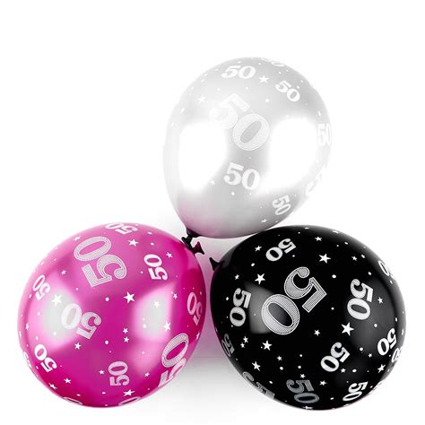 Buy Pink 50th Birthday Helium Latex Balloons Pack Of 6 For Gbp 149