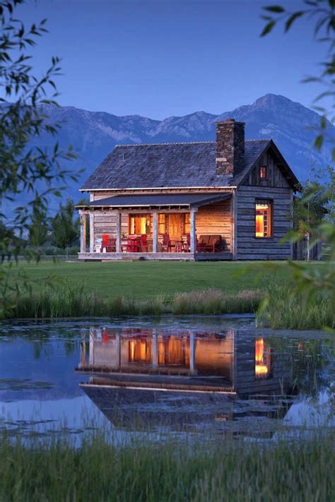 Gordon Gregory Photographed This Private Cabin At Dusk In The Gallatin