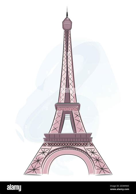 Torre Eiffel En Estilo Dibujado A Mano Símbolo De París Ilustración