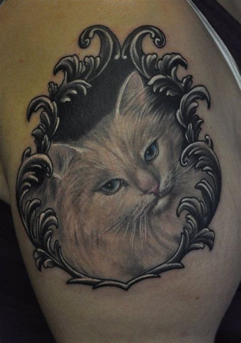 White Kitty Cat Tattoo Animal Tattoos Pet Memorial Tattoo