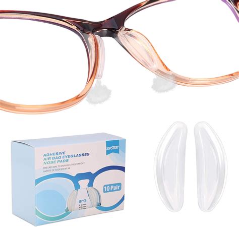 smarttop upgraded eyeglasses silicone nose pads 10pais 2mm air chamber anti slip adhesive nose