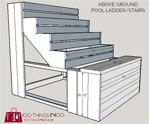 Everything needed for assembly is included in the box, and you'll have your ladder assembled. DIY Above ground pool ladder / stairs | 100 Things 2 Do ...