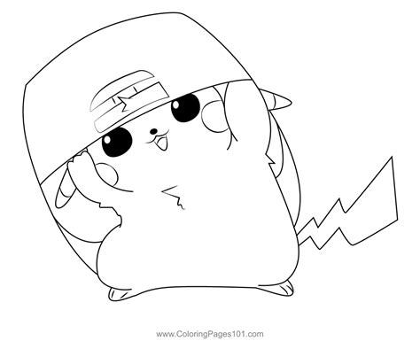 Under Hat Pikachu Coloring Page For Kids Free Pikachu Printable