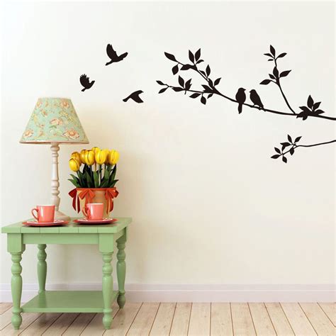 Birds On Tree Branches Wall Sticker Home Decor Living Room Waterproof