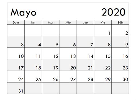 Images For Calendario Mayo 2020