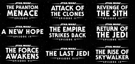 All 9 Skywalker Films With Their Disney Styled Logos Rstarwars