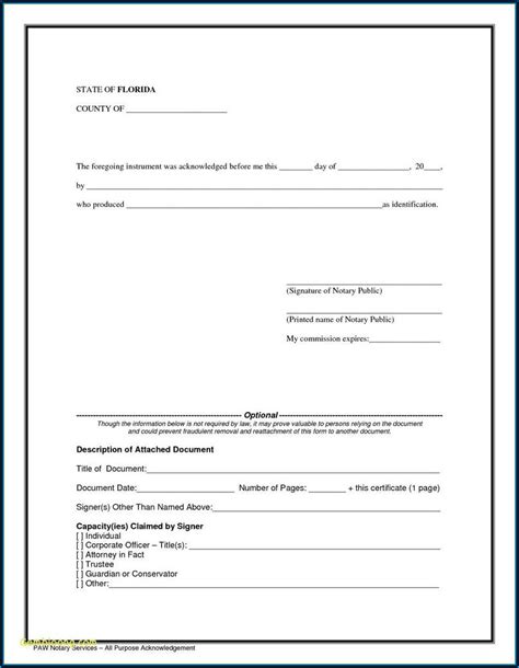 Blank Notary Forms Printable