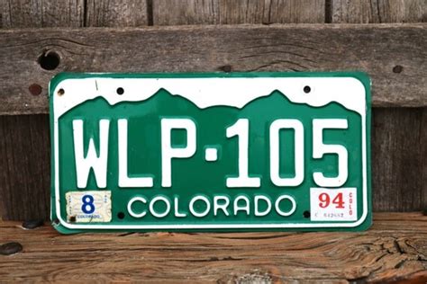 Colorado License Plate Number Wlp105 With By Americanantique