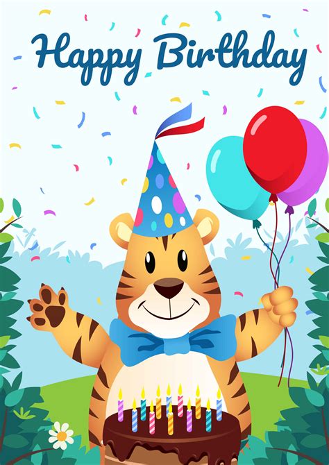 Happy Birthday Animals Illustration 504694 Vector Art At Vecteezy