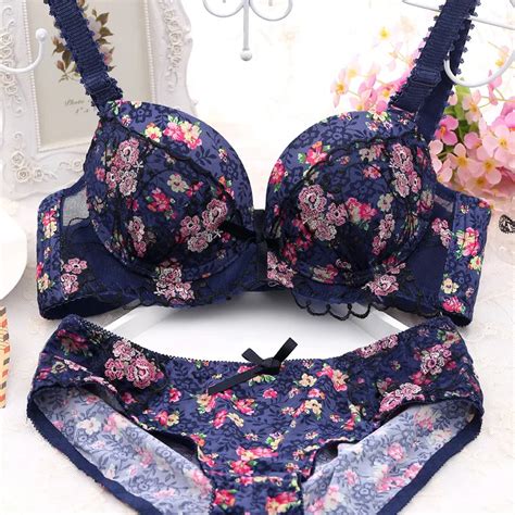 Luxury New Deep V Sexy Push Up Bra Set Floral Embroidery Lace Women Underwear Set Bra And