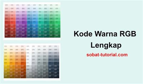 Kode Warna RGB Lengkap Sobat Tutorial