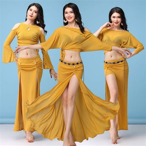 Women Belly Dance Clothes Milk Silk Belly Dance Suit 2pcs Top Waist Hip Scarf Skirt Girls Dance