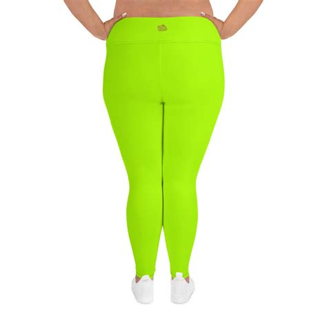 neon green women s leggings plus size leggings yoga pants made in usa eu us size 2xl 6xl