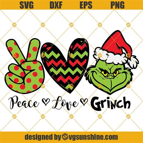 Peace Love Grinch Svg, Chritsmas SVG, The Grinch Christmas SVG, Grinch