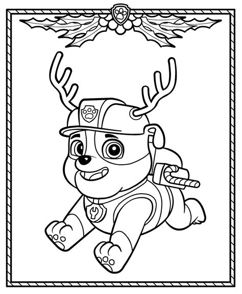 Paw Patrol Coloring Pages Printable Christmas Print Paw Patrol