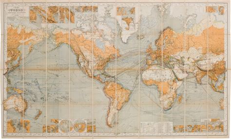 Rare Map Of Chart Of The World On Mercator S Projection From Neatline