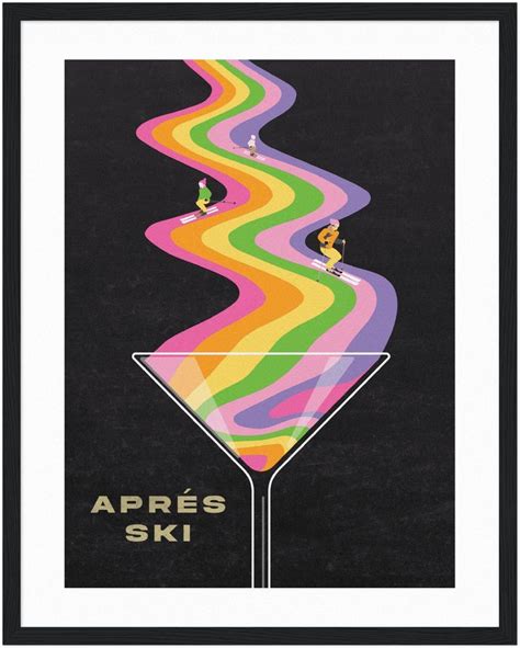 Apres Ski Poster Wall Print Ski Illustration Apres Ski Print Etsy In