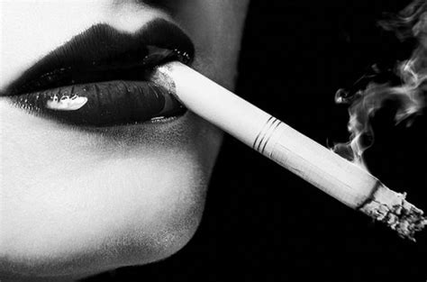 Beauty Black And White Cigarette Lips Makeup Photography Image