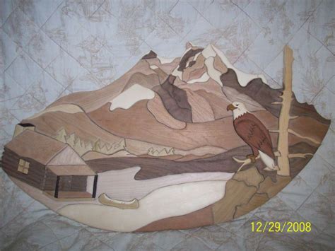 Unfinished Project Intarsia Woodworking Wood Carving Great Wave Wood