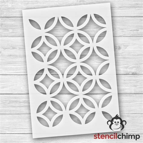 Geometric Circle Stencil Repeating Pattern Wall Stencil Etsy In 2020