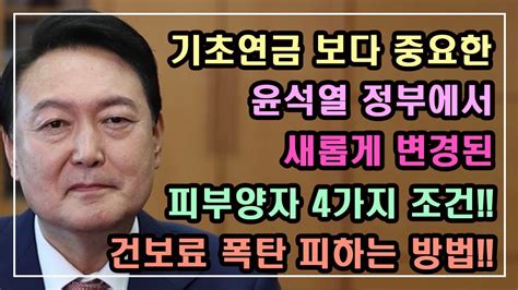 기초연금 보다 더 중요한 윤석열 정부에서 새롭게 변경된 건강보험 피부양자 4가지 조건 건보료 폭탄 피하는 방법 건강보험 2