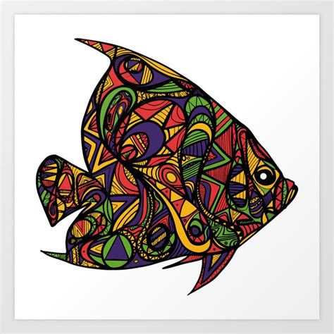 Abstract Fish Art Print By Jesusmoradesigns Society6