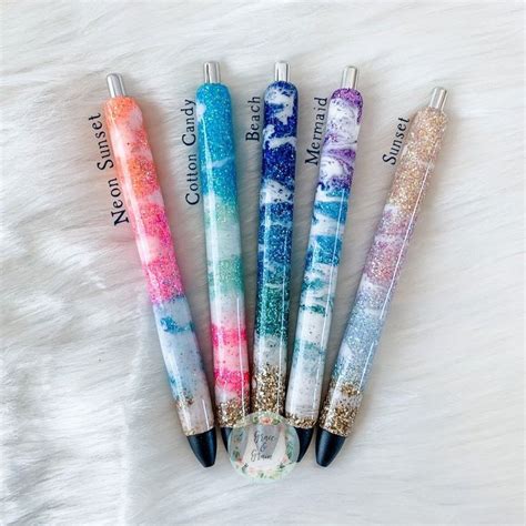 Beach Themed Glitter Pens All 5 Beach Pens