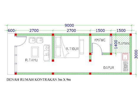 Desain rumah petak ukuran 4x6 2 lantai ini termasuk desain rumah kecil atau desain rumah bedeng / rumah koskosan. Desain Rumah Kontrakan 4x8