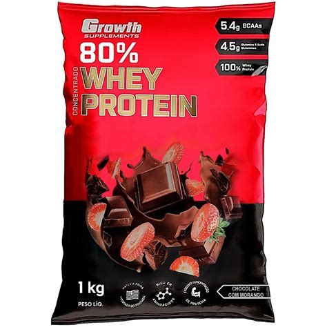 Whey Protein Concentrado Chocolate Com Morango 1kg Growth