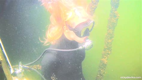 Peril In Scuba By Vicky Devika Rubber Frogwoman Tied Up Underwater