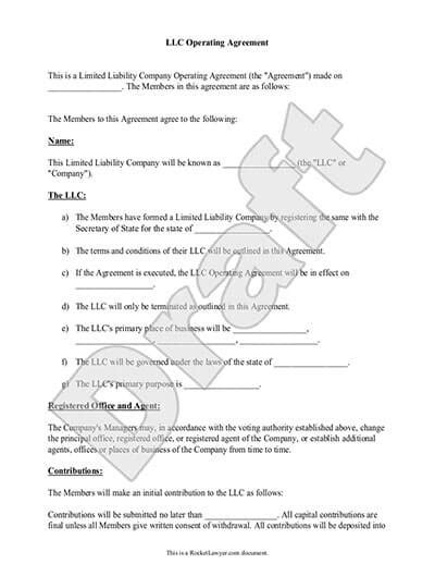 Originally published in march 2016, updated as of may 18, 2021. Free LLC Operating Agreement | Free to Print, Save & Download