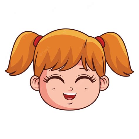 Premium Vector Cute Girl Face Cartoon