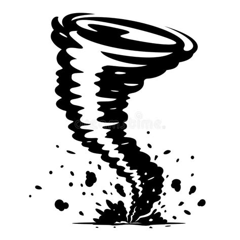 Tornado Black And White Isolated Illustration Stock Vector