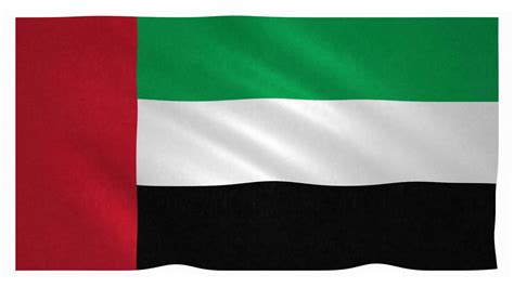 Flag Of United Arab Emirates Waving On White Stock Motion Graphics Sbv