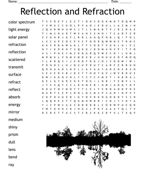 Reflection And Refraction Word Search Wordmint