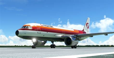 A320neo Asobo Frontier Airlines 1970s Livery 8k Fictional For