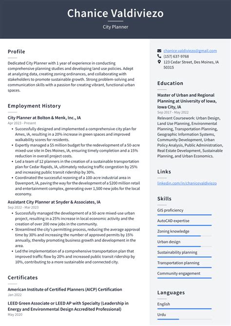 Top 16 City Planner Resume Objective Examples Resumecat