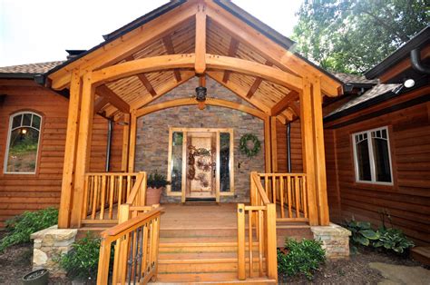 Timber Frame Entry Porch On Timber Frame Home Blue Ridge Timber