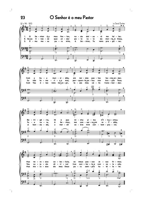Super Partituras - -23. O Senhor É O Meu Pastor (Hinário CCB), sem cifra