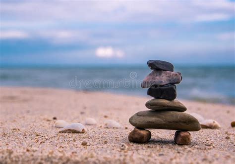Balance Of Stone Arrangements On The Beach Stock Photo Image Of Feelgood Object