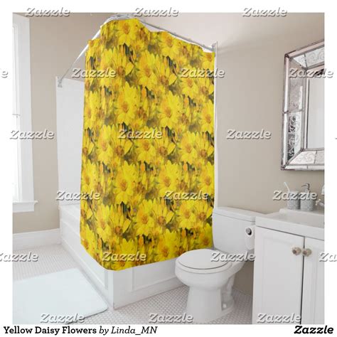 Yellow Daisy Flowers Shower Curtain | Zazzle.com | Daisy ...
