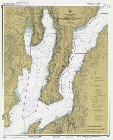Hood Canal Map 1984 Nautical Chart Print - Etsy | Hood canal, Nautical