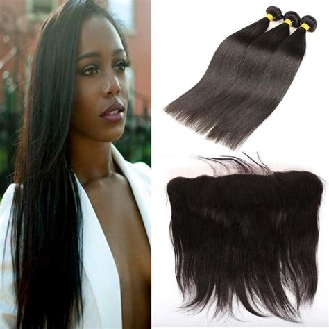Bleached Knots Lace Frontal Closure With Bundles Peruvian Virgin Hair Weaves Cheap Straight