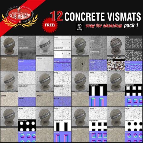 Vray Material Concrete Vismats For Sketchup And Rhino Concrete Vray